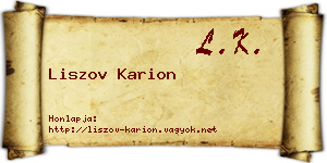 Liszov Karion névjegykártya